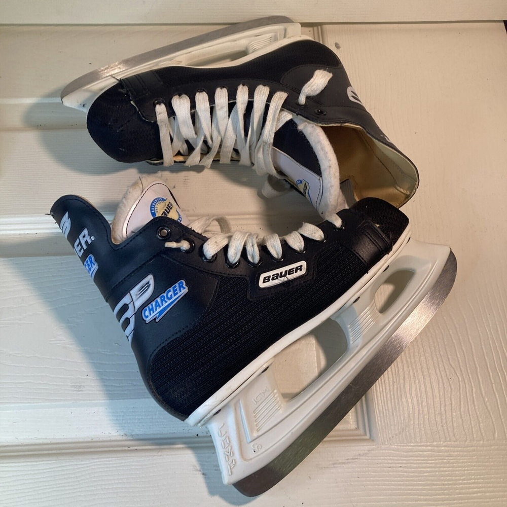 Bauer Charger Youth Hockey Skates Size DD 5 97 ICM BLACK white ice Impact